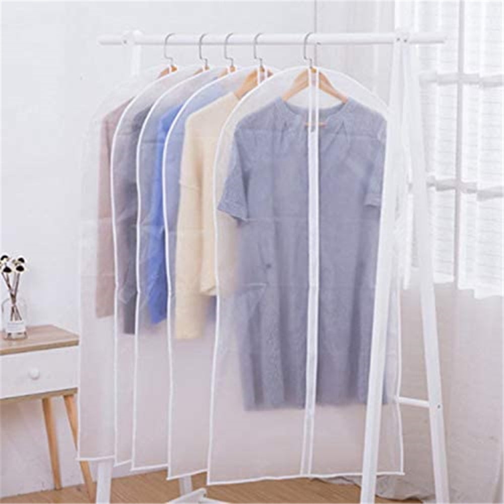 Clear Moth Proof Suit Cover,Breathable Dust and Waterproof PEVA Garment Protector Covers for Storage or Travel 24x43//50-8pcs Nat-Hom 8 Pack Lightweight Hanging Garment Bag