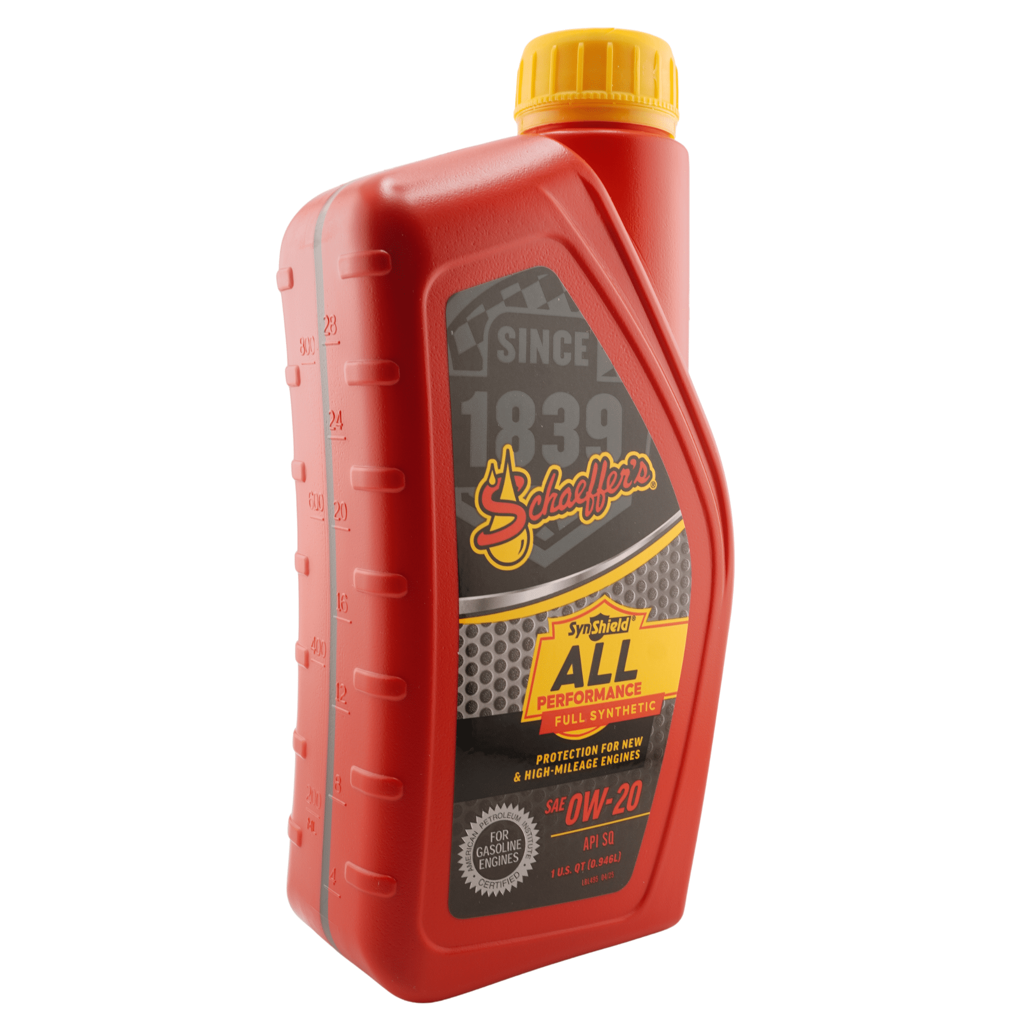 Schaeffer's 6020 SynShield Full Synthetic 0W-20 Gasoline Engine Oil, 1 qt. - Case of 12
