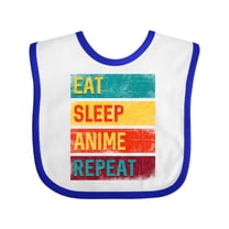 Inktastic Eat Sleep Anime Repeat Boys or Girls Baby Bib