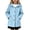 Light Blue, variant on Kukoosong Girls' Hooded Wool Blend Coat, Single Breasted Button Down Long Sleeve Mid Length Pea Coat with Pockets, Loose Fit Warm Outerwear for Toddler Little Kids Fall Winter