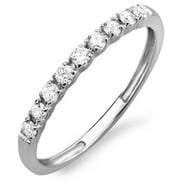 Dazzlingrock Collection 0.25 Carat (ctw) 18k Diamond Ladies Anniversary Wedding Band Enhancer Guard 1/4 CT, White Gold, Size 5.5