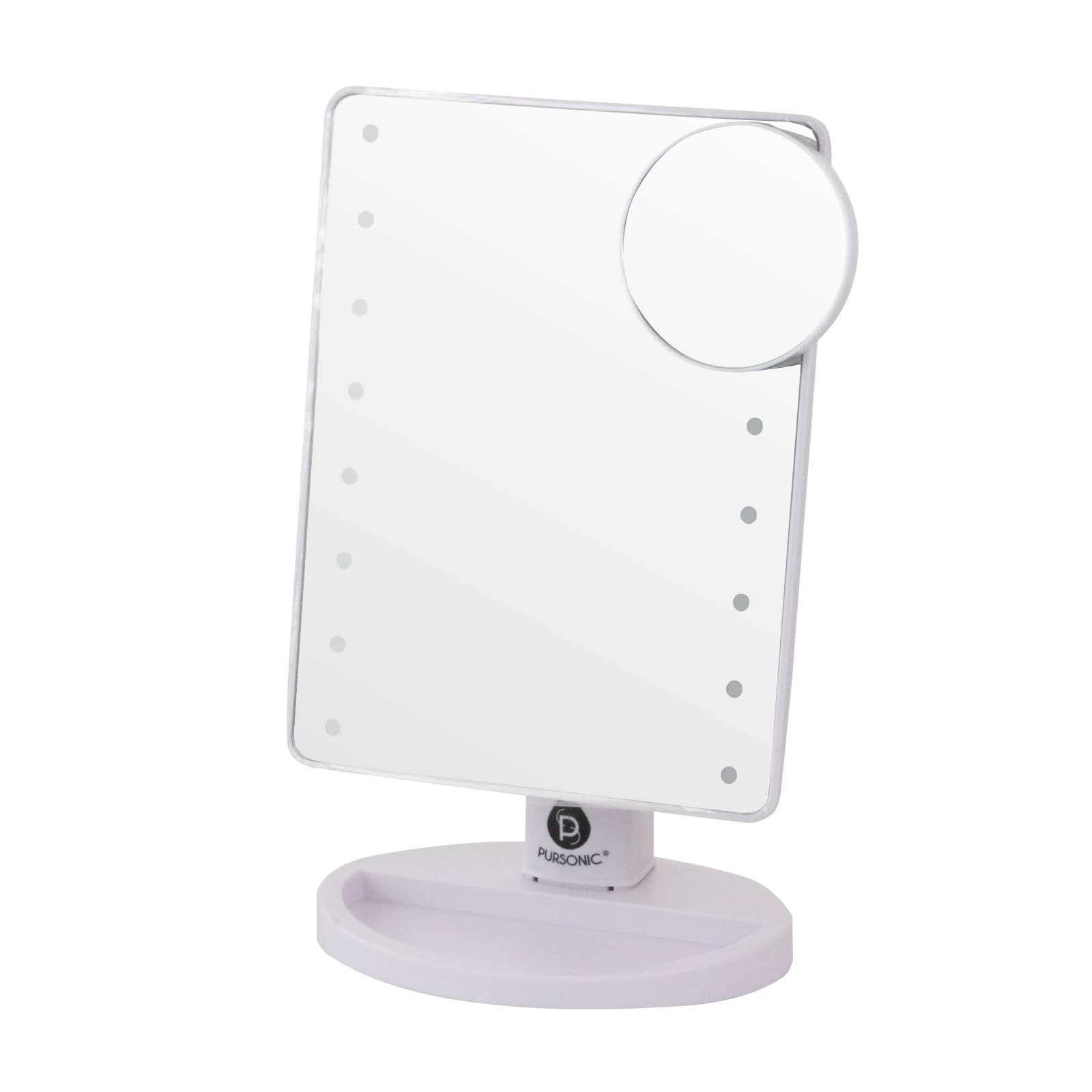Pursonic LED Touch Dimmable Vanity Makeup Mirror With Detachable 5X