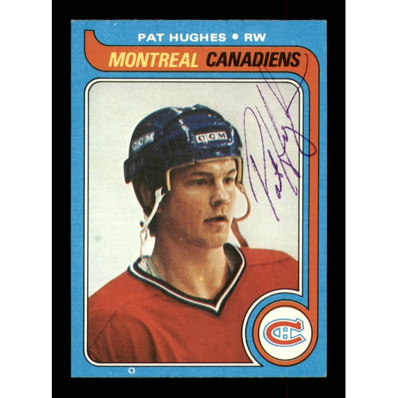 Pat Hughes Autographed 1979-80 Topps Card #65 Montreal Canadiens SKU #251282