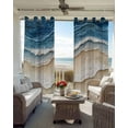 thumbnail image 4 of Blue Beach Coastal Blackout Curtains 54 Inches Long for Bedroom, Nautical Seaside Ocean Beige Thermal Insulated Room Darkening Black Out Window Curtain Panels Grommet Drapes for Living Room, 4 of 8