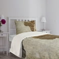 thumbnail image 5 of Ambesonne African Quilted Bedspread Set 2 Pcs, Wooden Plank Map, Twin Size, Tan Umber and Brown, 5 of 6