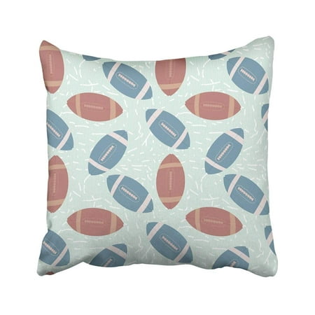 BPBOP Blue Abstract American Football Sketch Brown Ball Cartoon Clip Color Competition Covering Pillowcase Cover 16x16