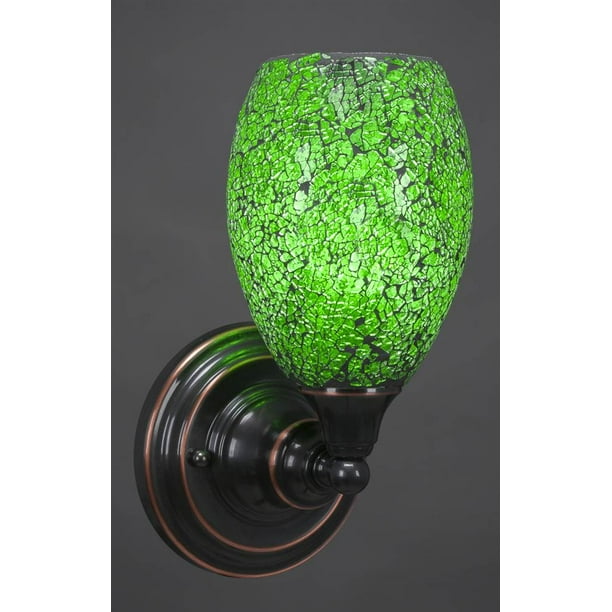 Wall Sconce with Green Fusion Glass Shade