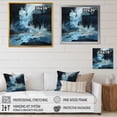 thumbnail image 4 of Designart "Ink Volcano In Black And Blue I" Geyser Floater Framed Canvas Wall Art, 4 of 5