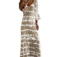thumbnail image 1 of Plus Size Women's Maxi Dress Long Sleeve Loose Gradient Stripe Print Kaftan Party Casual Long Dresses Boho Sundress S-5XL, 1 of 2