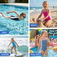 thumbnail image 6 of Girls One-Piece Crisscross Back Swimwear Sleeveless Swimsuit Ruched Color Block Bathing Suit for Girls Ages 9-10 Years, 6 of 9
