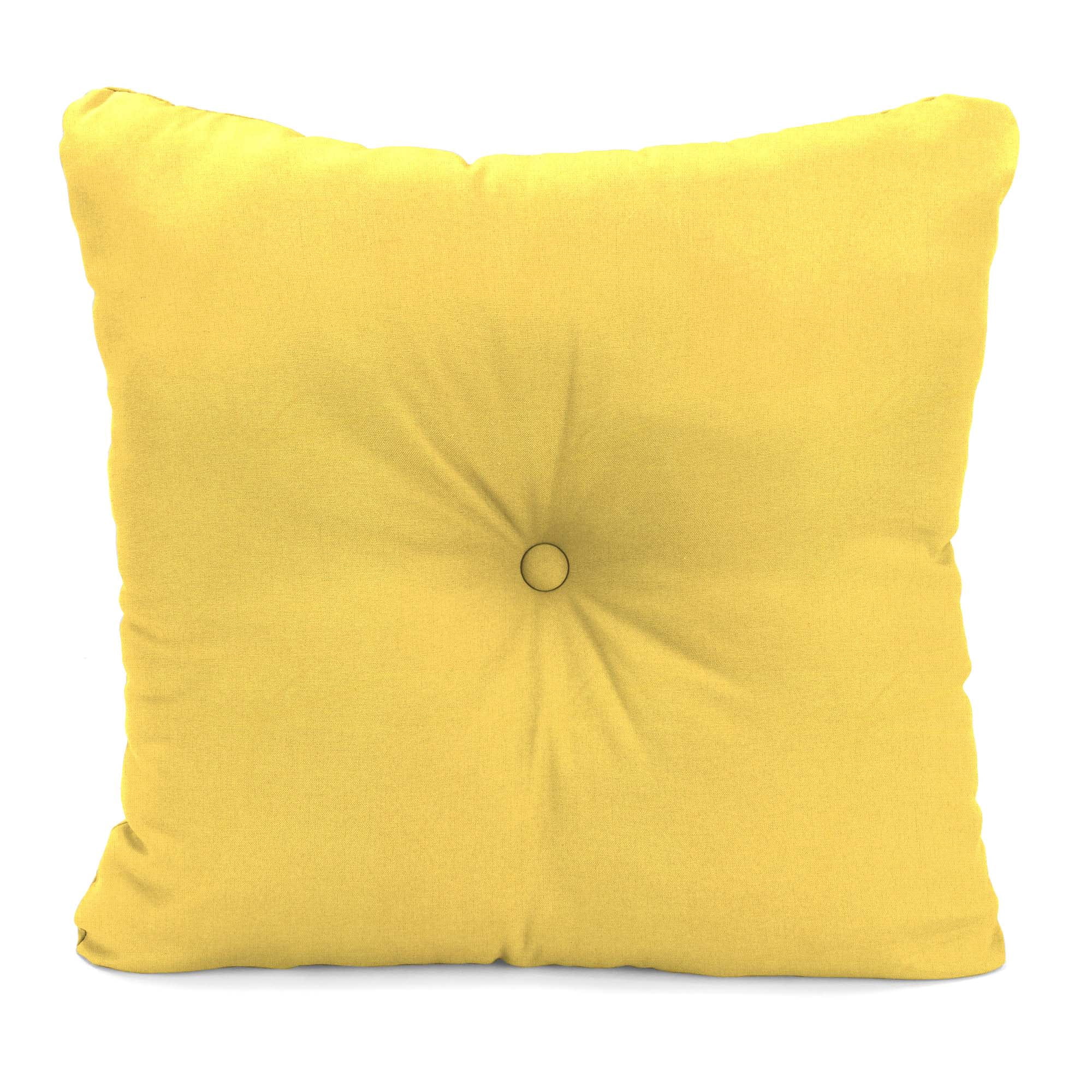 Jordan Manufacturing 23.5" x 24" Canvas Butter Yellow Solid Square Tufted Outdoor Deep Seat Chair Back Cushion with Fabric Button (2 Pack)