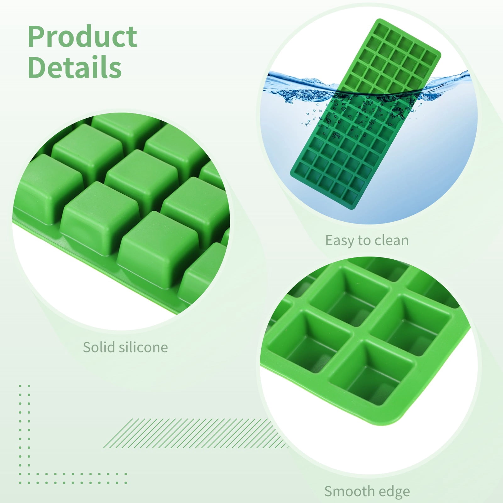 5‑Pack Silicone Ice Cube Tray – Stackable 60‑Cavity Ice Mold Set, Food‑Grade Silicone, Flexible & Easy Release, for Ice, Candy, Chocolate & Freezer Storage