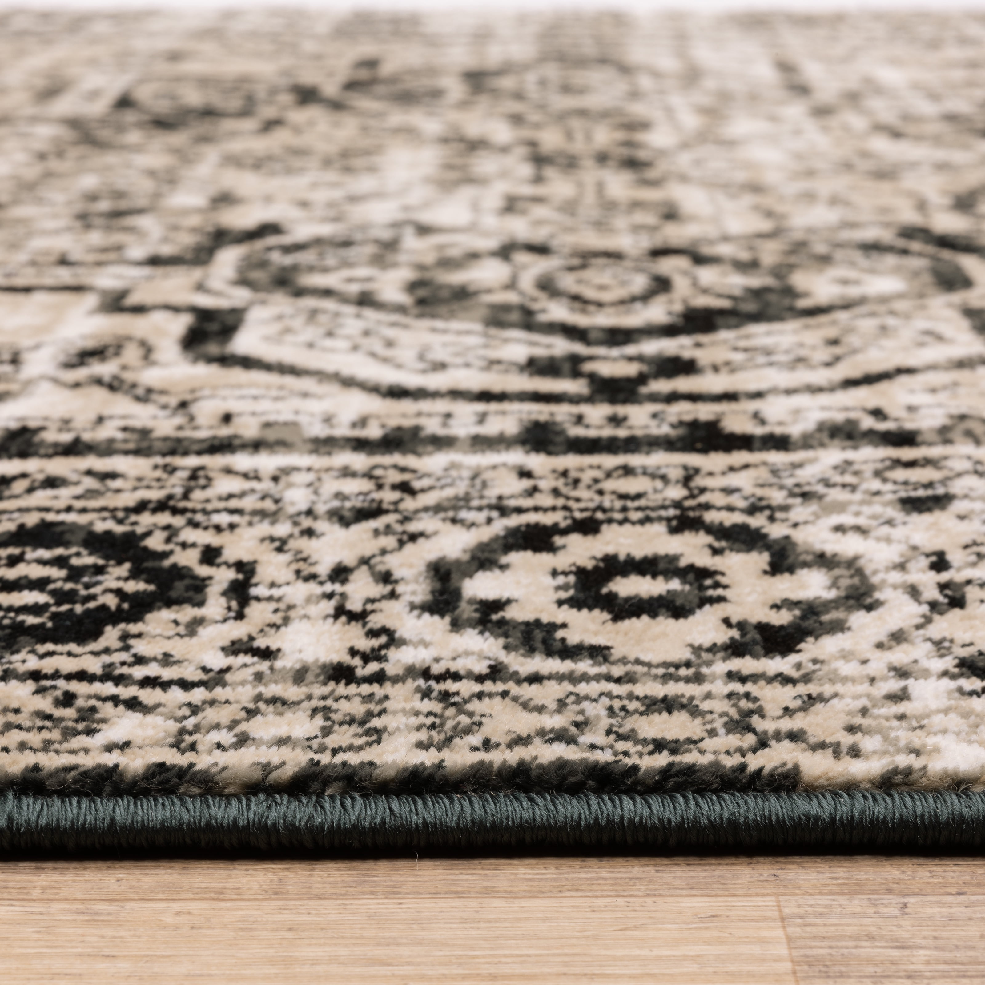 Avalon Home Gracie Distressed Medallion Area Rug, 6'7" X 9'2", Gray/ Black