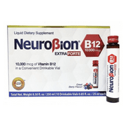 Neurobion Extra Forte B12 10,000 mcg Vials Extreme Powerful 25 ml 10 Vials per Box, Berry Flavor