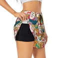 thumbnail image 2 of Disketp Retro Summer Stamp Print Women's Shorts Workout Shorts for Athletic Gym Running Shorts with Phone Pockets Large, 2 of 8