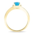 thumbnail image 2 of SZUL Women's Emerald Cut Blue Topaz and Diamond Classic Band in 10K Yellow Gold, 2 of 5