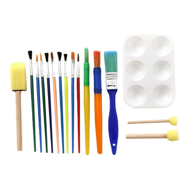 1 juego de 16 pinceles de esponja para pintar para niños, herramientas prácticas para pintar.