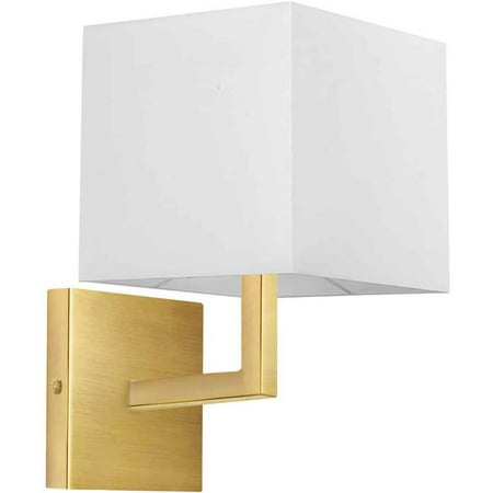 

Dainolite 77-1W-AGB-WH 6 in. Lucas 1 Light Incandescent Wall Sconce Aged Brass with White Shade