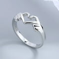 thumbnail image 1 of Anillo de moda con forma de corazón y manos románticas europeas y americanas con diseño geométrico de palma y gesto de amor para parejas, 1 of 5