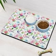 thumbnail image 3 of Floral and Skull Pet Food Mat - Retro Floral Print Dog Feeding Mat, Non-Slip Rubber Base for Floor Protection, 3 of 5