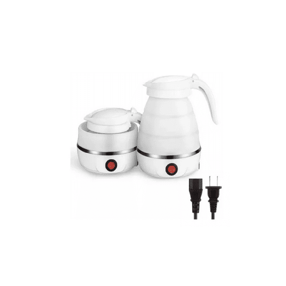Hervidor Eléctrico Plegable Y Portátil De Silicona 600ml Blanco