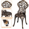 thumbnail image 5 of Topeakmart 3-Piece Cast Aluminum Patio Bistro Table Set Outdoor Furniture, Bronze, 5 of 13