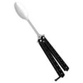 thumbnail image 4 of Cuchara de mariposa Cuchara de entrenamiento de mariposa, Utensilio plegable para vajilla de camping, mango negro, 4 of 9