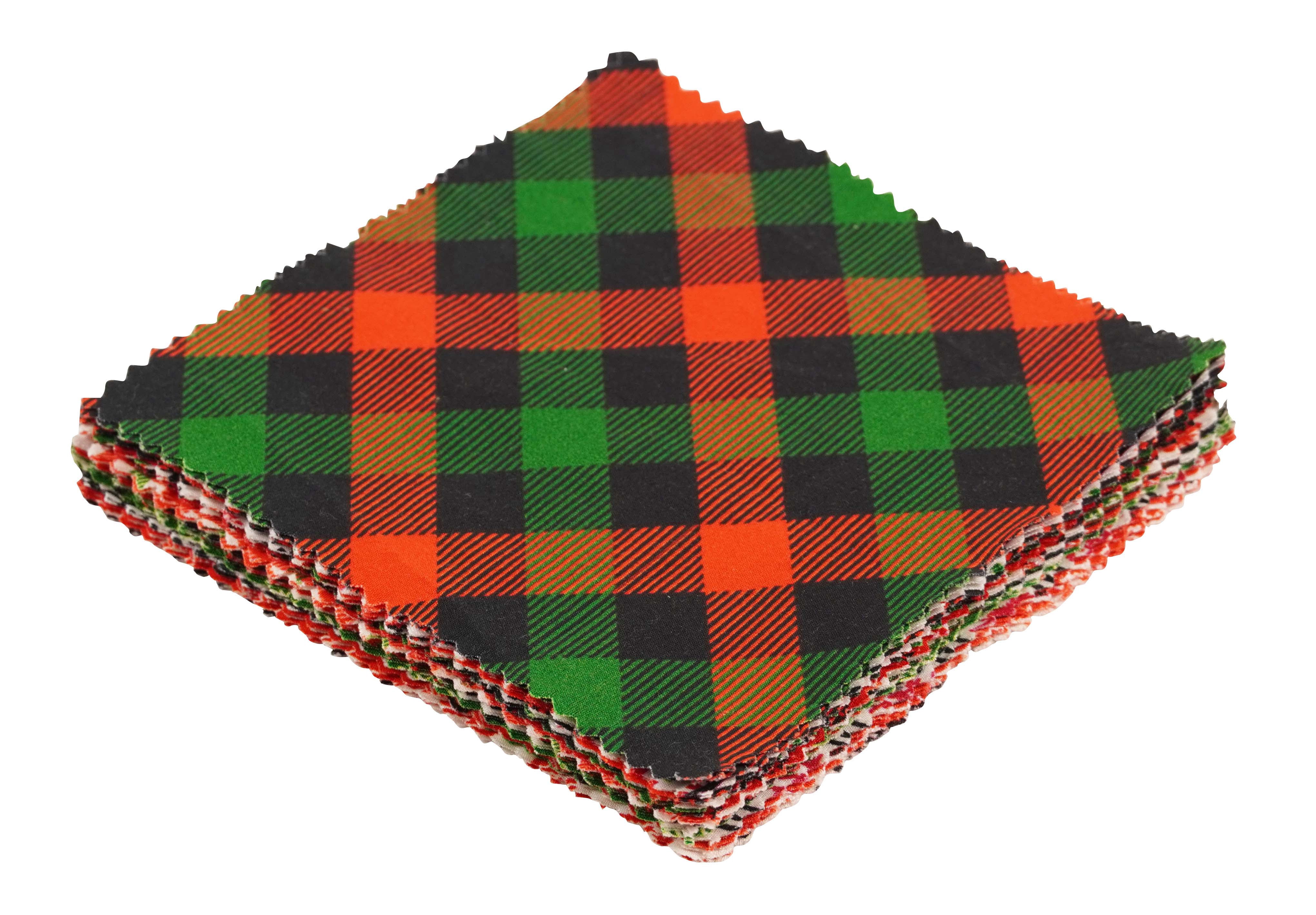 Soimoi Christmas Theme Print Precut 10-inch Cotton Fabric Quilting Squares Charm Pack DIY Patchwork Sewing Craft