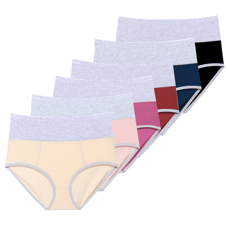 

BESTSPR Women s Cotton Underwear High Waist Briefs Ladies Soft Breathable Panties Full Coverage Underpants