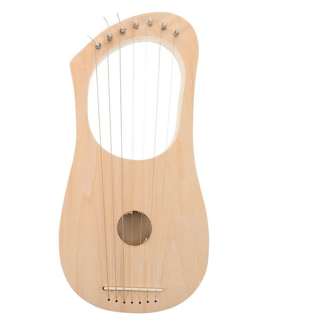 Kit de arpa de lira de madera para armar con 7 cuerdas Construye tu propio instrumento musical con llave de afinación y sillín para principiantes y aficionados a las manualidades