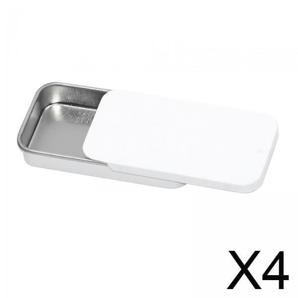 4x Caja De Hojalata Soledad Caja De Dulces De Pascua Sellada Con Tapa Deslizante Para Suministros De Fiesta De Cumpleaños Pascua Blanca