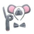 thumbnail image 4 of Mouse Ears Headband Tail Nose Bowtie Set for Halloween Prom Party Decoration No Gauze Skirt, 4 of 10