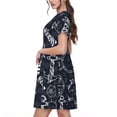 thumbnail image 2 of Bingfone Anchors and Lighthouse Print Women’s Short Sleeve Dress, Comfortable Casual Dress, Stylish Summer Dress with Stretchy Fit for Daily Wear, 2 of 6