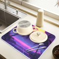 thumbnail image 2 of Yayeee Dish Drying Mat for Kitchen Counter 16" x 18" Microfiber Super Absorbent Coffee Decorative Pad, Pink Digital Art, 2 of 3