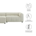 thumbnail image 2 of Liana Left-Facing Upholstered Fabric Modular Sofa with Chaise in Linen, 2 of 8