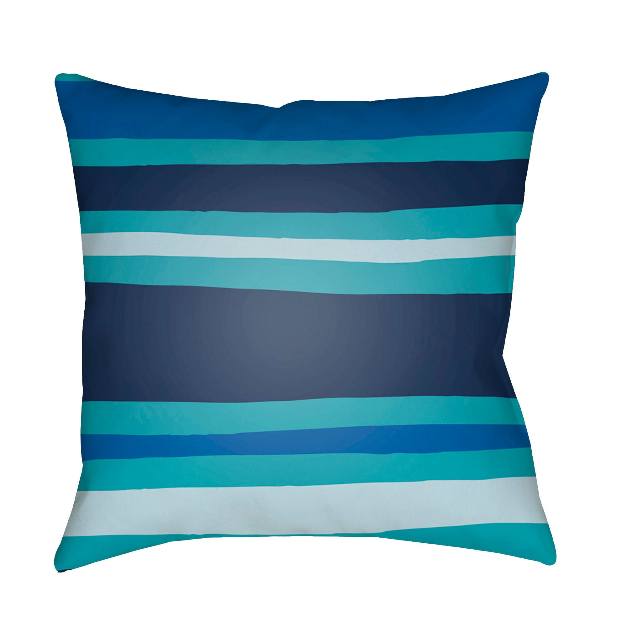 20" Blue and White Striped Square Throw Pillow Cover
