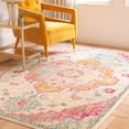 thumbnail image 3 of SAFAVIEH Crystal Debra Southwestern Area Rug, Light Blue/Fuchsia, 4' x 4' Square, 3 of 11