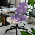 thumbnail image 2 of SCRAWLGOD Dustproof Chair Covers for Office Desk Chairs Stretch Removable Desk Chair Seat Protector Washable Non-Slip Computer Chair Slipcovers, Lily Polka Dot White Pink Violet, S, 2 of 7