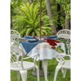 thumbnail image 2 of Outdoor Tablecloth with Umbrella Hole and Zipper, Red Snowman Christmas Round Table Cloth 60 Inch Waterproof Tablecloth, Green Xmas Tree Snowflake Winter Picnic Table Cover for Patio Camping, 2 of 7
