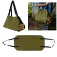 thumbnail image 1 of Xihbxyly Bolsa para Transportar Leña, Lona Encerada Duradera de 590 G, Revestimiento Impermeable, Elegante Logotipo de Cuero, Accesorio para Acampar Al Aire Libre, Chimenea para El Hogar, Tamaño Gran, 1 of 2