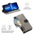 thumbnail image 3 of SaniMore for iPhone 13 Pro Max 6.7" 2021 Wallet Case, [Removeable Wrist Strap][Zipper Cash Pocket + Card Slots] Flip Kickstand Full Protective Magnetic Closure Retro Cover for iPhone 13 Pro Max, Black, 3 of 8