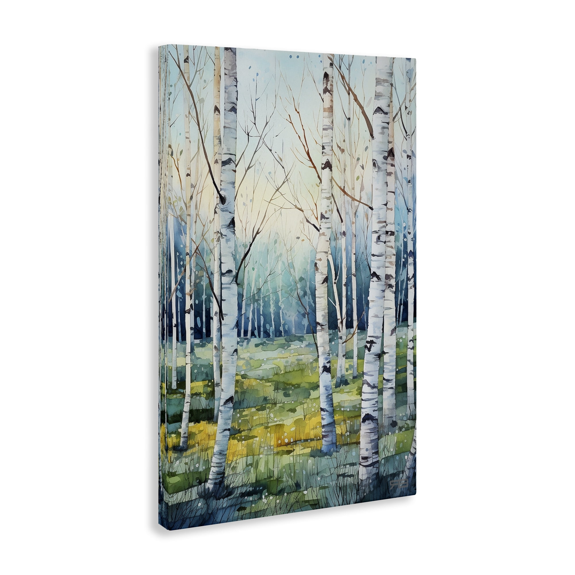 Stupell Industries Summer Birch Forest Landscape Painting Gallery Wrapped Canvas Art Print Wall Art, 30 x 45