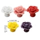 thumbnail image 5 of Kenally Manijas de cerámica decorativas del gabinete de la flor para el pomo de puerta de cerámica de la flor fácil de la instalación Artesanía amarillo, 5 of 6