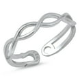 thumbnail image 1 of Open Infinity Knot High Polish Ring 925 Sterling Silver Band Jewelry Female Male Unisex Size 2, 1 of 4