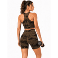 thumbnail image 2 of 2 Piece Women's Workout Set, High Waisted Biker Shorts and Sports Bra, Dye Yoga Activewear Outfit, 2 of 7