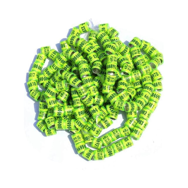 50x 2023 Pigeon Leg Rings Rings Chicks Bird Foot Rings Bird Bands for Bantam Finch Canary Yellow
