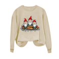 thumbnail image 5 of Oalirro Christmas Sweatshirts for Women Long Sleeve Graphic Dressy Womens Top Merry Christmas Print Khaki Round Neck Top, XS, 5 of 6