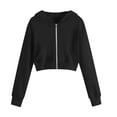 thumbnail image 3 of EnJoCho Girls Zip Sweatshirt Kids Soli𝖽 Classic Hoodies Soft Sweatshirt For Boys And Girls Cropped Zip Up Hoodie Kids Casual Long Sleeve Hooded Jacket Pocket 8 To 16 Years, 3 of 5