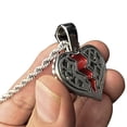 thumbnail image 4 of Broken Heart Pendant Chain Heartbroken Bling Charm Silver Tone 24" Inch Rope Necklace, 4 of 10