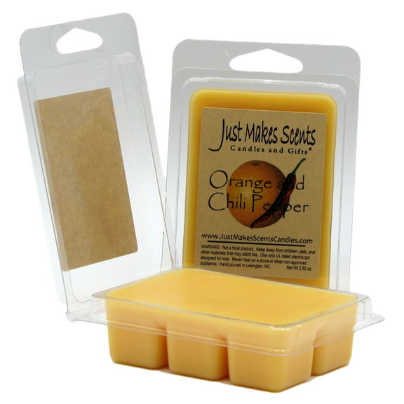 Orange & Chili Pepper 2-Pack Homemade Soy Wax Melts -Just Makes Scents Candles & Gifts